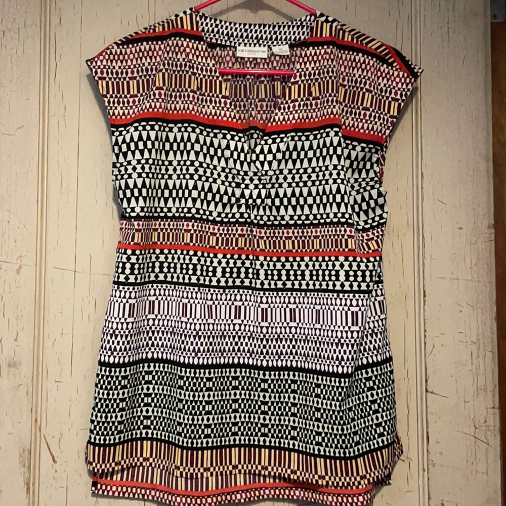 Liz Claiborne print short sleeve Blouse